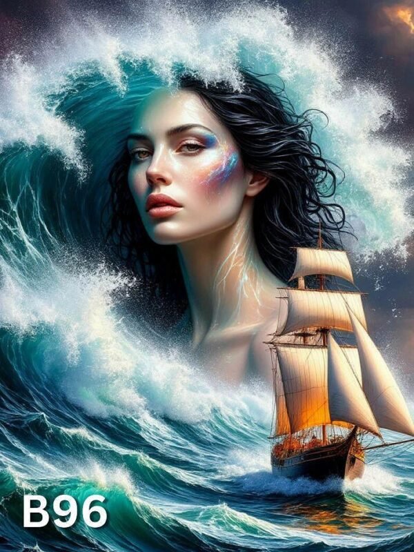 Диамантен гоблен „Морската дева и корабът“ B96 · 25×35 см