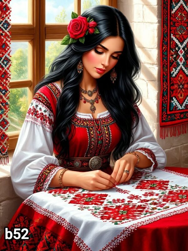 Диамантен гоблен „Везбарката“ B52 · 30×40 см