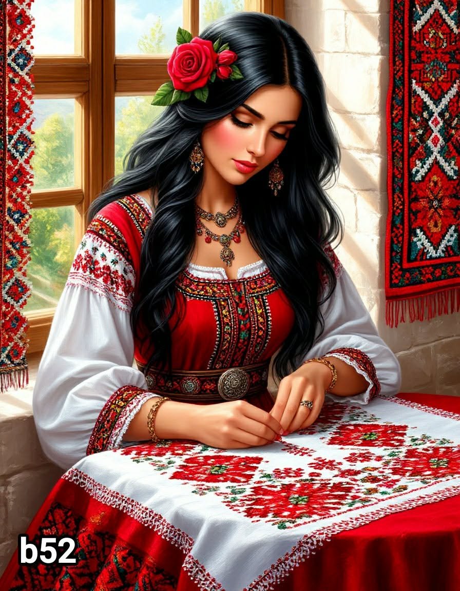 Диамантен гоблен „Везбарката“ B52 · 30×40 см