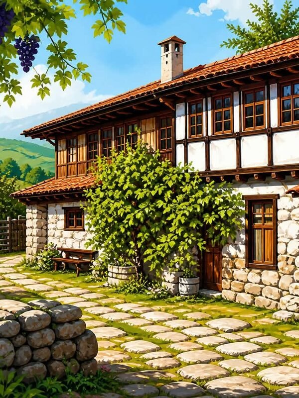 Диамантен гоблен „Възрожденска къща“ 127 · 50×40 см