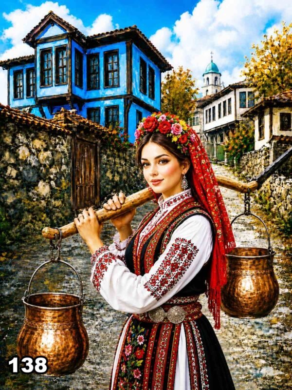 Диамантен гоблен „Мома с кобилицата“ 138 · 50×40 см