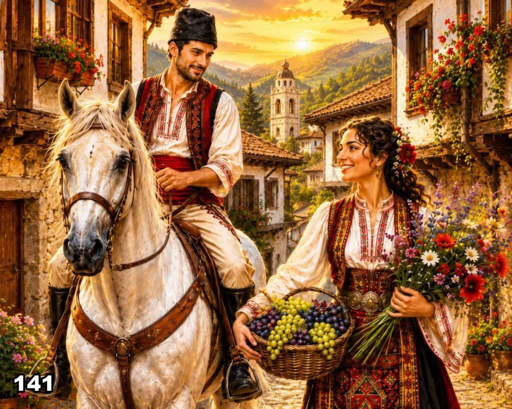 Диамантен гоблен „Среща на калдъръма“ 141 · 50×40 см