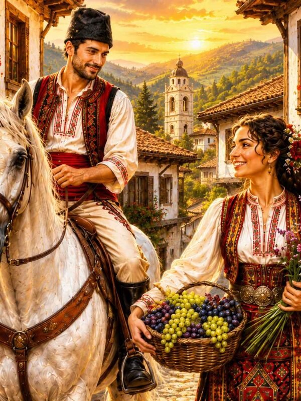 Диамантен гоблен „Среща на калдъръма“ 141 · 50×40 см