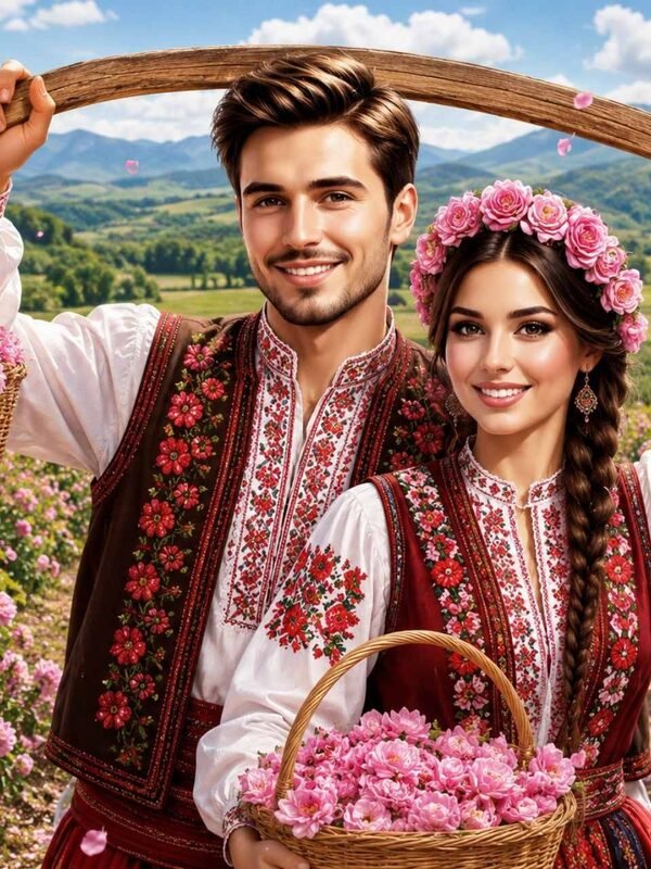Диамантен гоблен „Розоберачи с кобилица“ 364 · 50×40 см