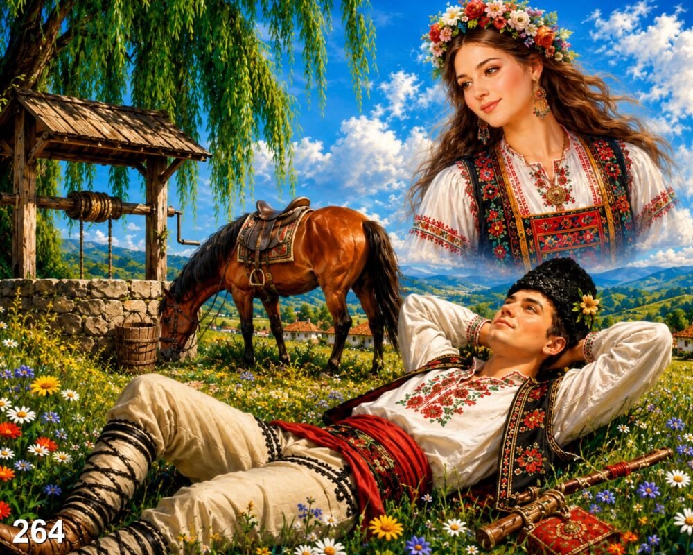 Диамантен гоблен „Мечтата на гайдаря“ 264 · 50×40 см
